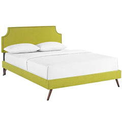 Laura Full Fabric Platform Bed with Round Splayed Legs