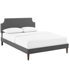 Laura Full Fabric Platform Bed with Squared Tapered Legs