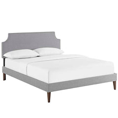 Laura Full Fabric Platform Bed with Squared Tapered Legs