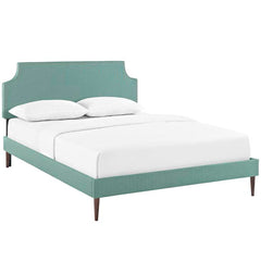 Laura Full Fabric Platform Bed with Round Tapered Legs