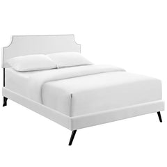 Laura King Vinyl Platform Bed with Round Splayed Legs