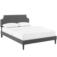 Laura King Fabric Platform Bed with Squared Tapered Legs