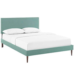 Phoebe Full Fabric Platform Bed with Round Tapered Legs