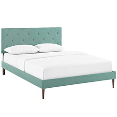 Terisa Full Fabric Platform Bed with Round Tapered Legs