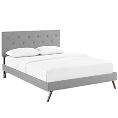 Terisa King Fabric Platform Bed with Round Splayed Legs