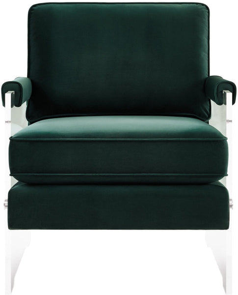 Serena Green Velvet/Lucite Chair