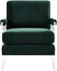 Serena Green Velvet/Lucite Chair