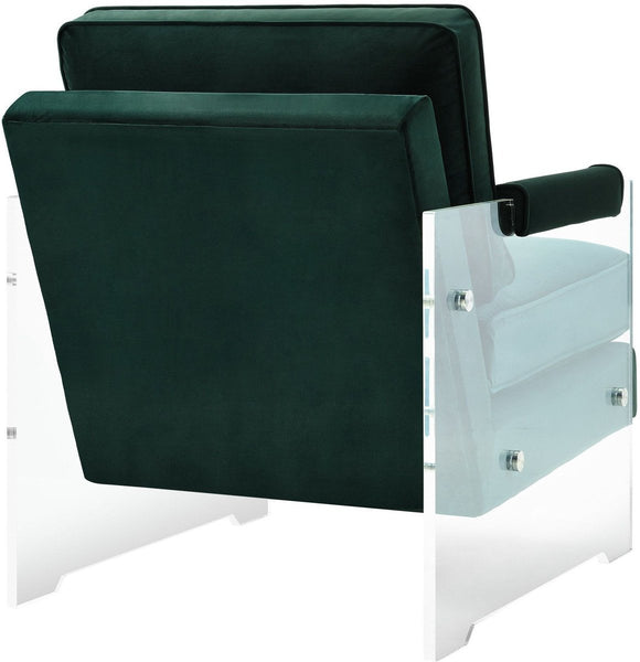 Serena Green Velvet/Lucite Chair