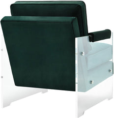 Serena Green Velvet/Lucite Chair