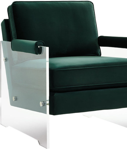 Serena Green Velvet/Lucite Chair