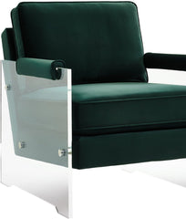 Serena Green Velvet/Lucite Chair