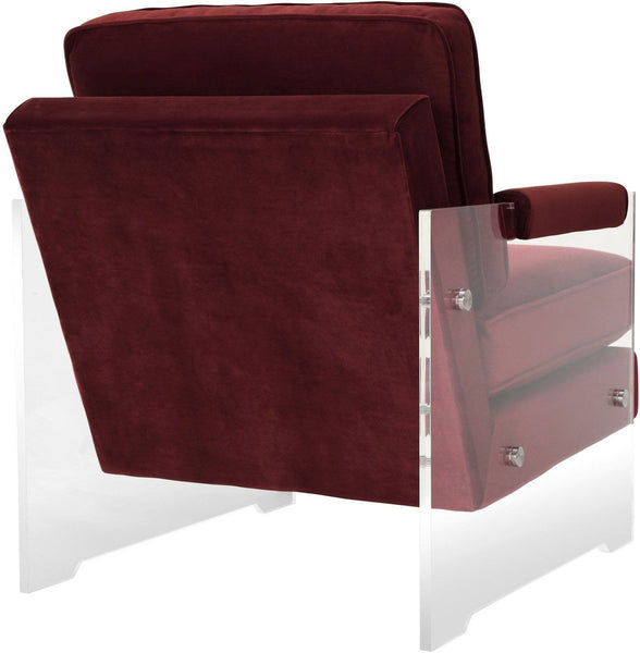 Serena Burgundy Velvet/Lucite Chair