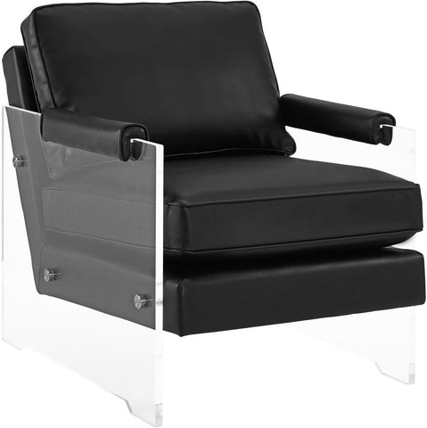 Serena Black Eco Leather/Lucite Chair - Heaven's Gate Home & Garden