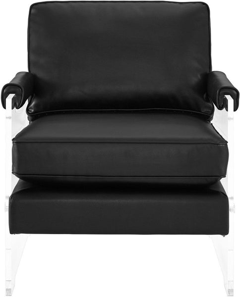 Serena Black Eco Leather/Lucite Chair