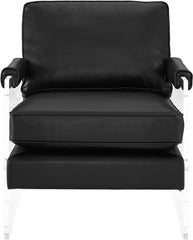 Serena Black Eco Leather/Lucite Chair