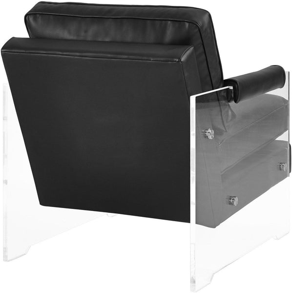 Serena Black Eco Leather/Lucite Chair