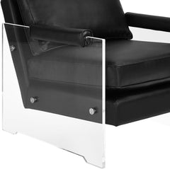Serena Black Eco Leather/Lucite Chair