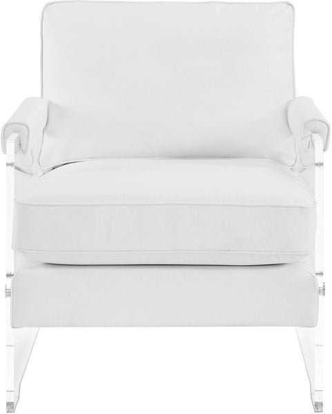 Serena White Eco Leather/Lucite Chair