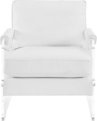 Serena White Eco Leather/Lucite Chair