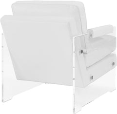 Serena White Eco Leather/Lucite Chair
