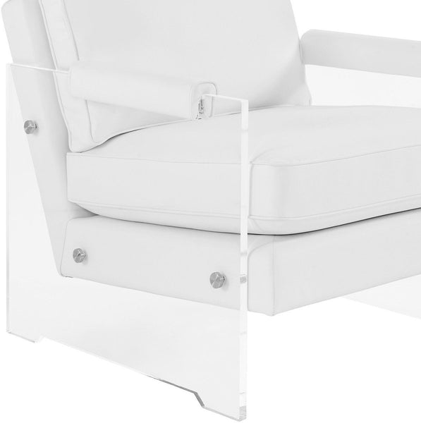 Serena White Eco Leather/Lucite Chair