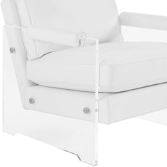Serena White Eco Leather/Lucite Chair