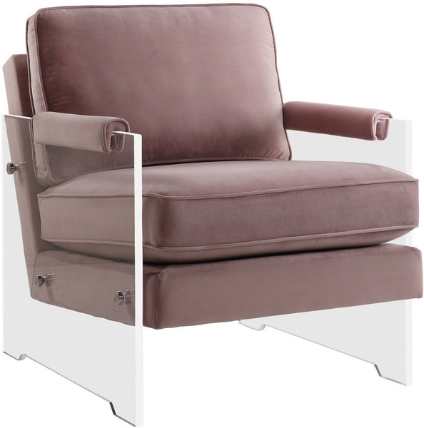 Serena Blush Velvet/Lucite Chair