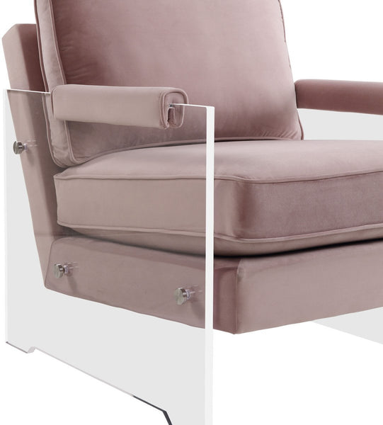 Serena Blush Velvet/Lucite Chair