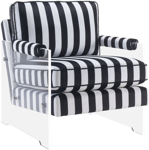 Serena Black and White Velvet/Lucite Chair - Heaven's Gate Home & Garden