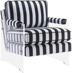 Serena Black and White Velvet/Lucite Chair