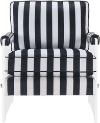 Serena Black and White Velvet/Lucite Chair