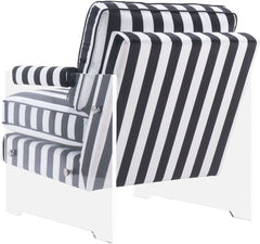 Serena Black and White Velvet/Lucite Chair