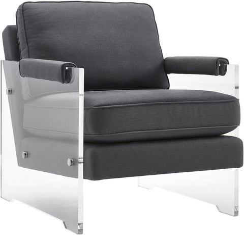 Serena Grey Linen/Lucite Chair - Heaven's Gate Home & Garden