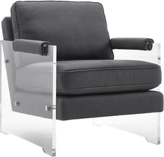 Serena Grey Linen/Lucite Chair