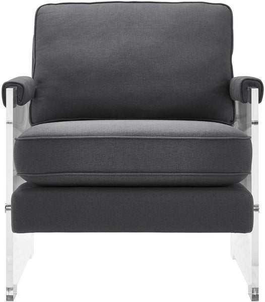 Serena Grey Linen/Lucite Chair