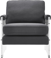 Serena Grey Linen/Lucite Chair