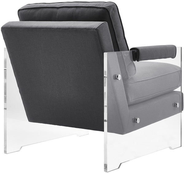 Serena Grey Linen/Lucite Chair