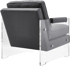 Serena Grey Linen/Lucite Chair