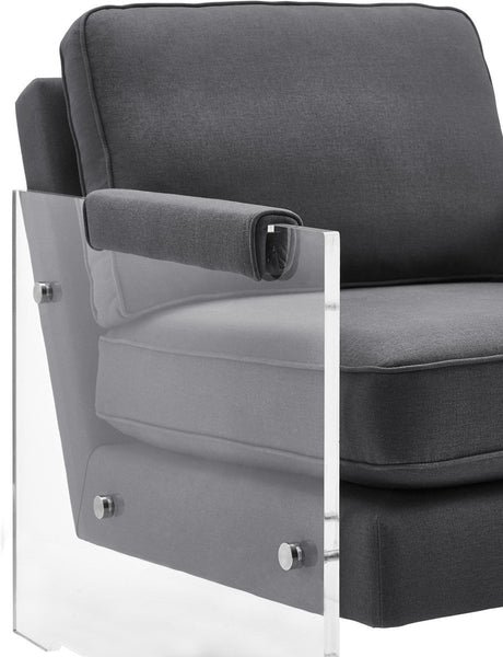 Serena Grey Linen/Lucite Chair