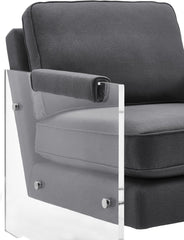 Serena Grey Linen/Lucite Chair