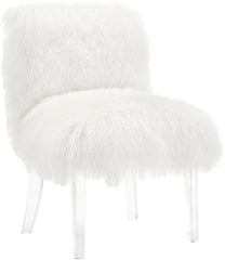Sophie White Sheepskin Lucite Chair