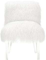 Sophie White Sheepskin Lucite Chair