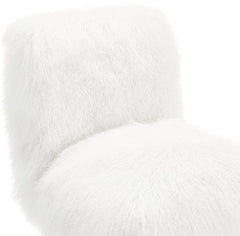 Sophie White Sheepskin Lucite Chair