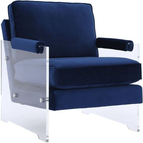 Serena Navy Velvet/Lucite Chair - Heaven's Gate Home & Garden