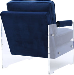 Serena Navy Velvet/Lucite Chair