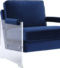 Serena Navy Velvet/Lucite Chair
