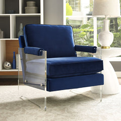 Serena Navy Velvet/Lucite Chair