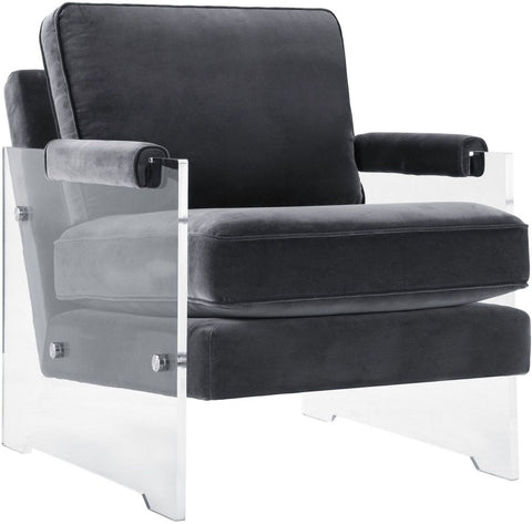 Serena Grey Velvet/Lucite Chair - Heaven's Gate Home & Garden