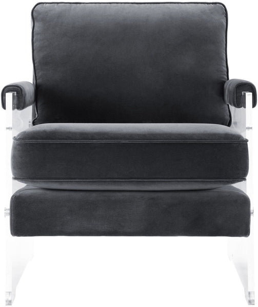 Serena Grey Velvet/Lucite Chair