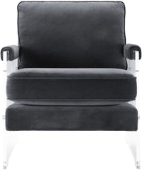 Serena Grey Velvet/Lucite Chair